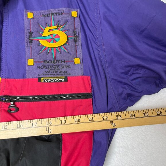 Vtg 5th Avenue One Piece Ski Suit Snowsuit 80s Womens sz 44 Made in Italy Purple - Picture 10 of 14